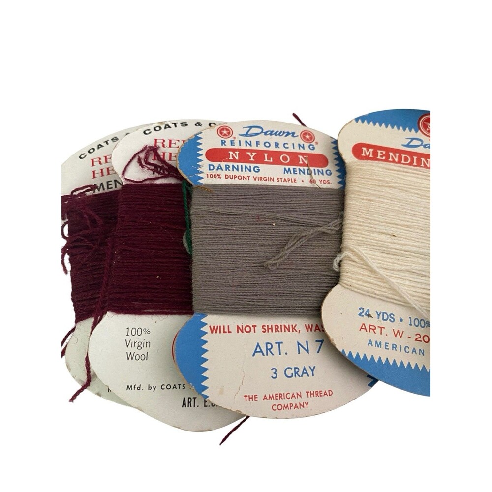 Darning Threads Mending 30 Mixed Colors J & P Coats, Clark's Star Chadwick's - Picture 4 of 4